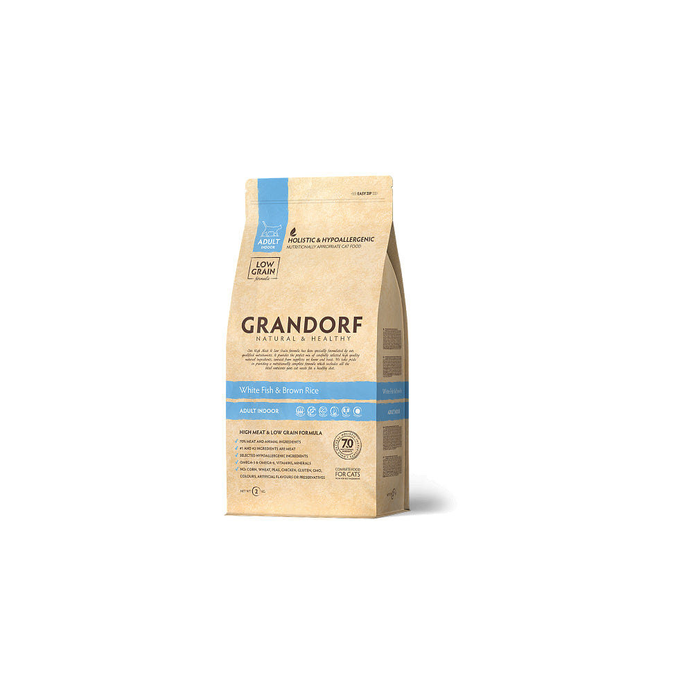 Grandorf White Fish & Brown Rice Indoor Karma Sucha Dla Kota 2 kg