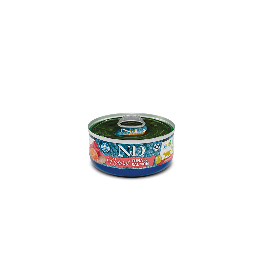 Farmina N&D Cat Natural Salmon & Tuna Mokra Karma Dla Dorosłych Kotów Z Łososiem i Tuńczykiem 140 g