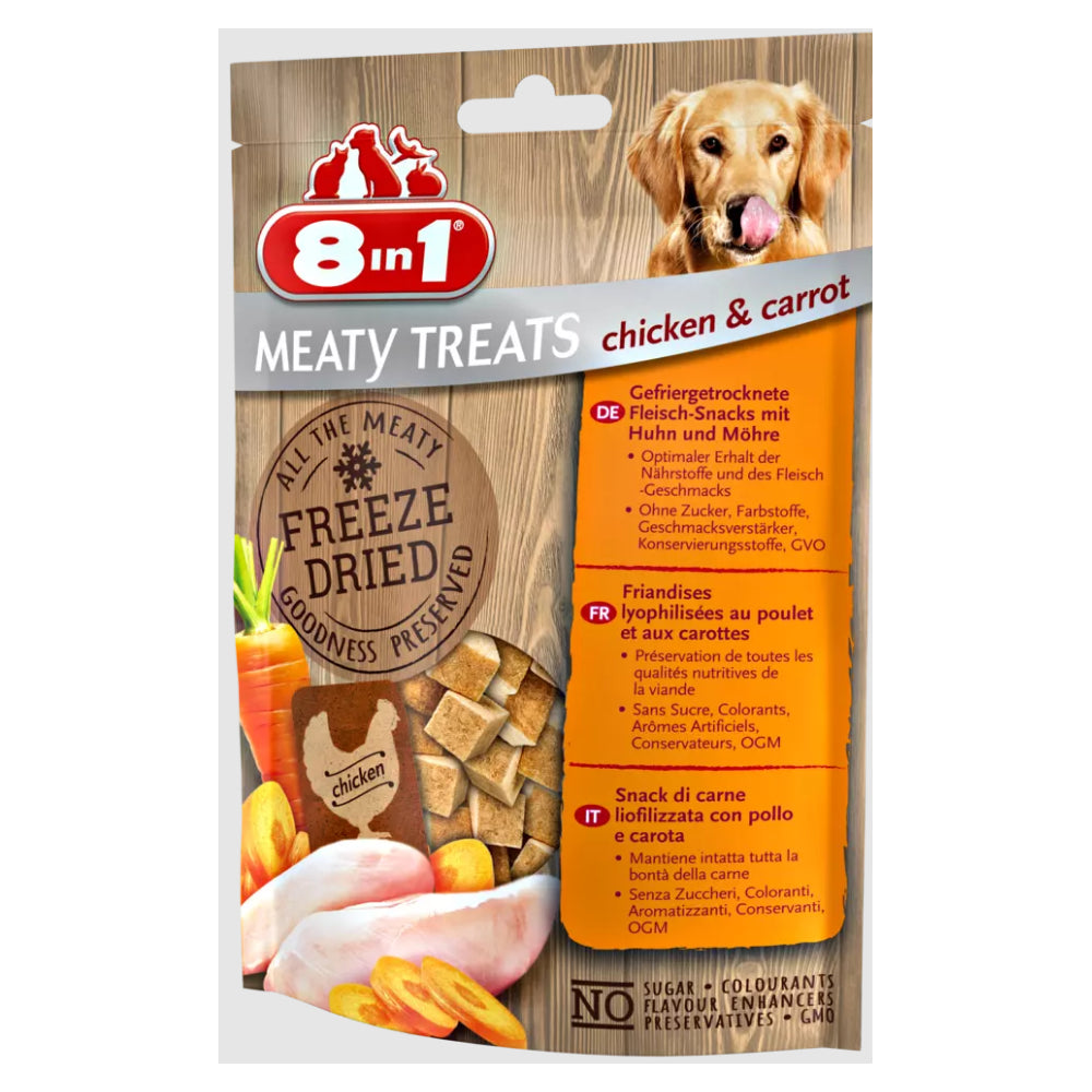 8in1 Freeze Dried Przysmak Dla Psów Z Kurczakiem i Marchewką 50 g