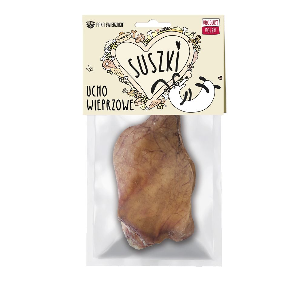 Paka Zwierzaka Suszki Ucho Wieprzowe Przysmak Dla Psa 1 Sztuka
