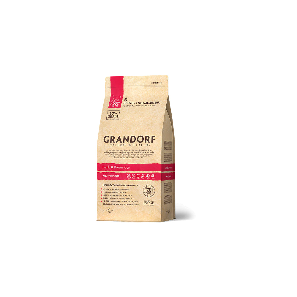 Grandorf Lamb & Brown Rice Adult Indoor Karma Dla Dorosłych Kotów 400 g