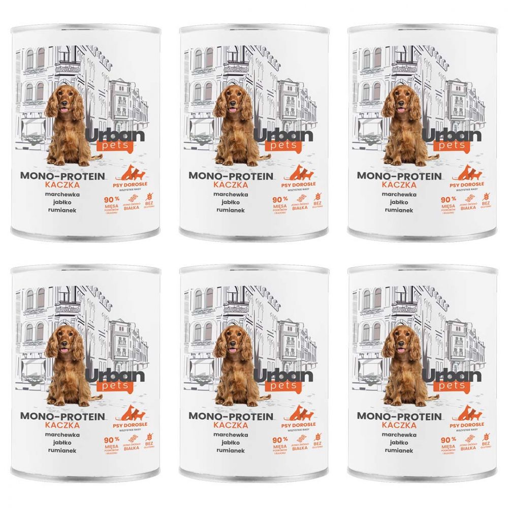 Pakiet Over Zoo Urban Pets Mono Protein Mokra Karma Dla Dorosłych Psów Wszystkich Ras Z Kaczką 6 x 800 g