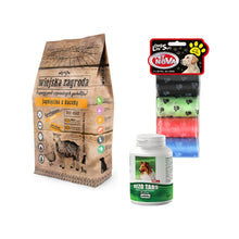 Pakiet Wiejska Zagroda Jagnięcina z Kaczką Mniejsze Rasy 9 kg + 2 GRATISY-Dezo Tabs, Kolorowe Worki