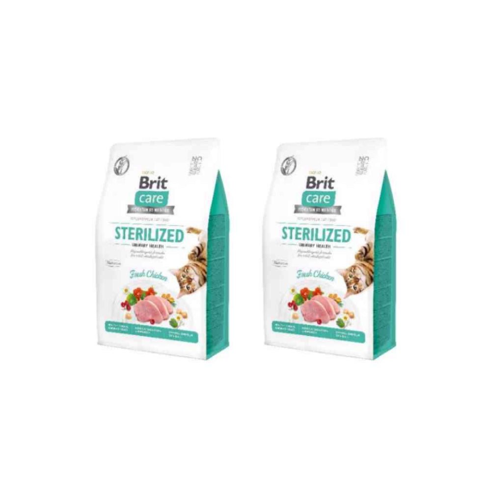Pakiet Brit Care Grain Free Sterilized Urinary Health z Kurczakiem Karma Dla Kota 2 x 2 kg