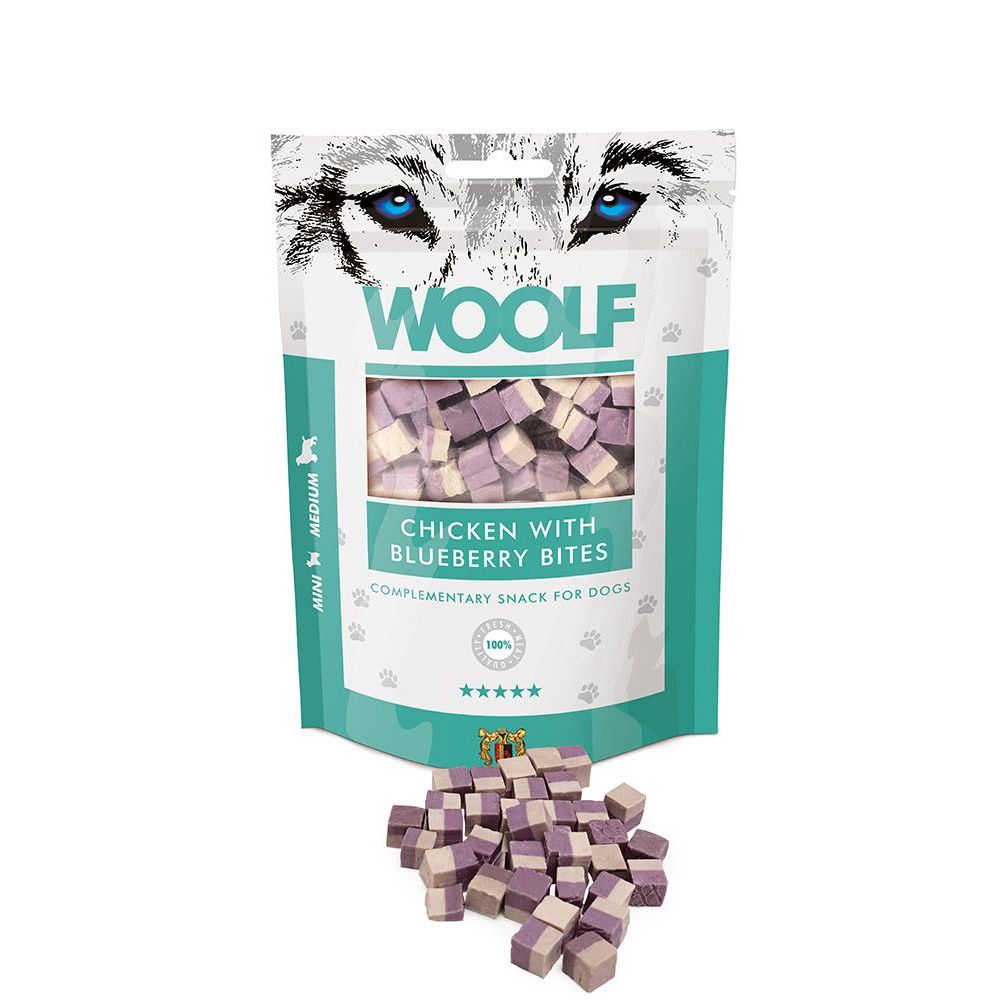 Woolf Chicken With Blueberry Bites Kurczak Borówka Przysmak Dla Psa 100 g