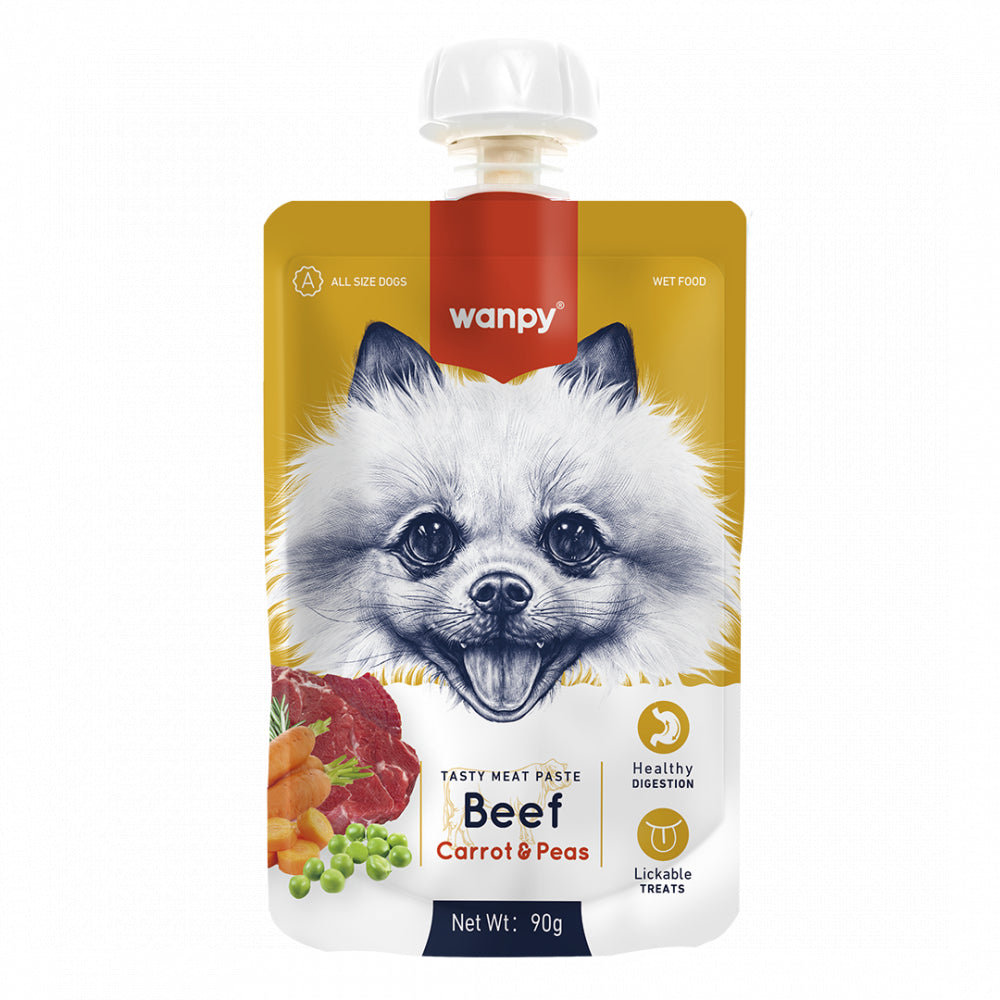 Wanpy Pasta Dla Psa Wołowina z Groszkiem i Marchewką 90 g
