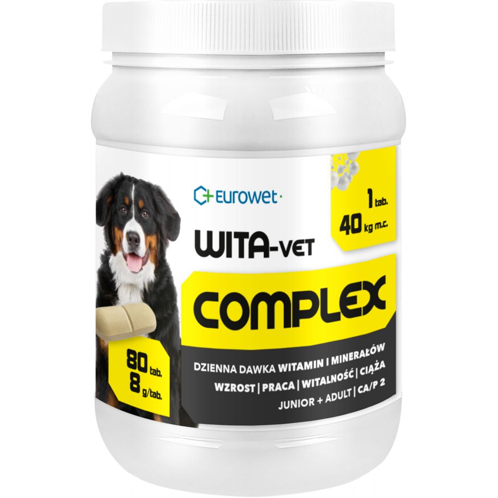 Eurowet Wita - Vet Ca/P = 2 8 g Junior Adult 80 Tabletek
