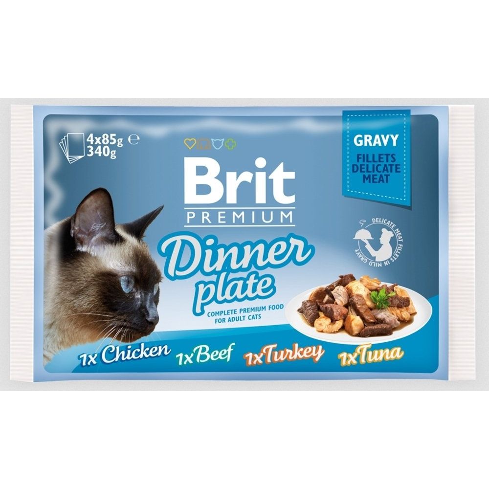 Brit Premium Cat Gravy Fillets Dinner Plate Mix Smaków Karma Dla Kota 340 g