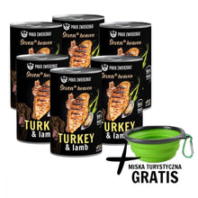 Pakiet Paka Zwierzaka Seventh Heaven Indyk z Jagnięciną Mokra Karma Dla Psa 6 x 400 g + Miska Turystyczna GRATIS!