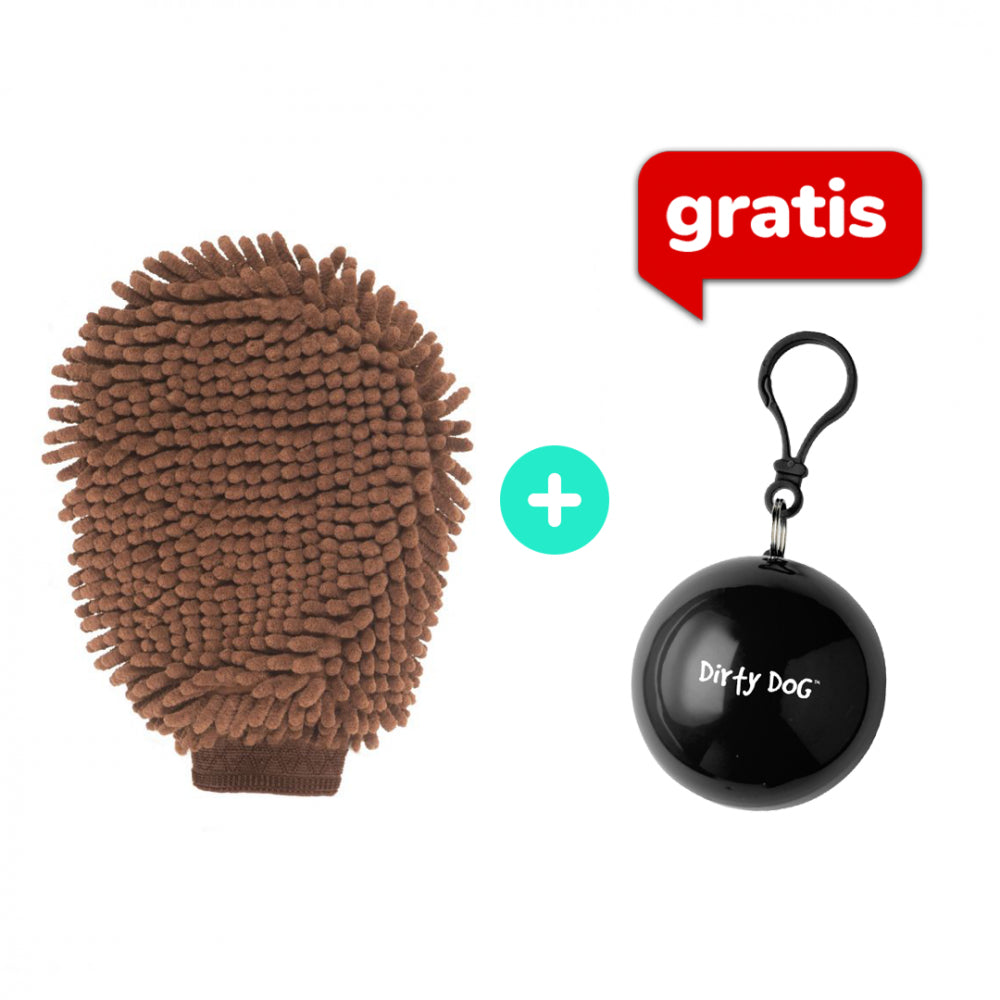 Pakiet Dirty Dog Rękawica Pielęgnacyjna Brązowa 25 x 18 cm + Peleryna GRATIS!
