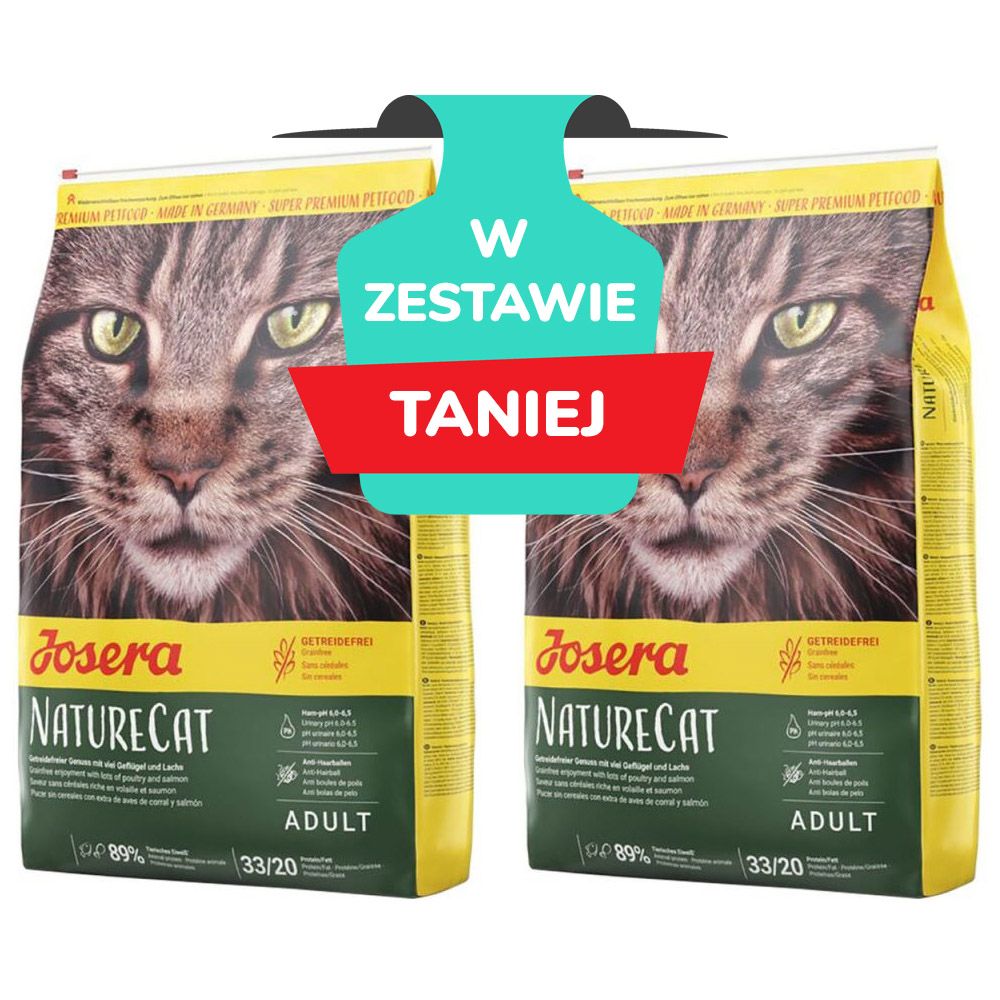 Josera NatureCat Bezzbożowa Dorosłe Koty 2 x 10 kg