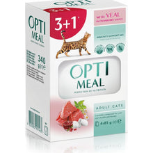 Optimeal Karma Dla Dorosłych Kotów Cielęcina w Sosie Żurawinowym 85 g 3+1