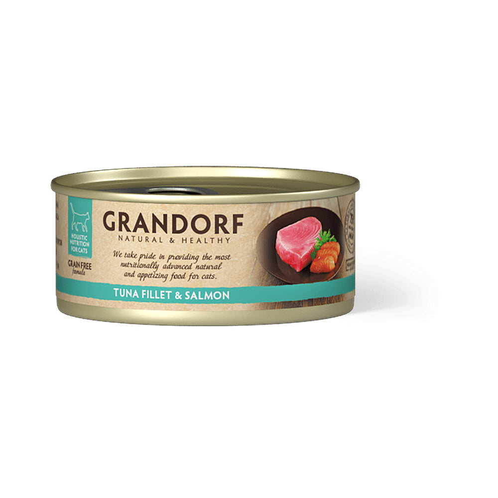 Grandorf Tuna Fillet & Salmon Karma Mokra Dla Kota Filet z Tuńczyka i Łososia 70 g