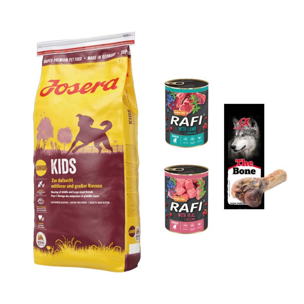 Pakiet Josera Kids Junior Średnie i Duże Rasy 15 kg + 3 GRATISY!