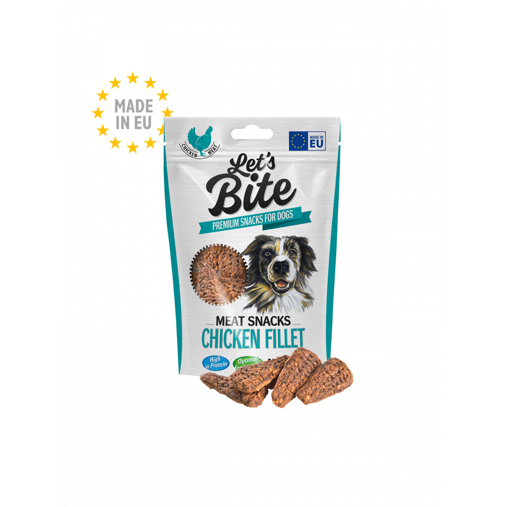 Brit Lets Bite Meat Snacks Chicken Fillet Przekąski Mięsne Dla Psa 80 g