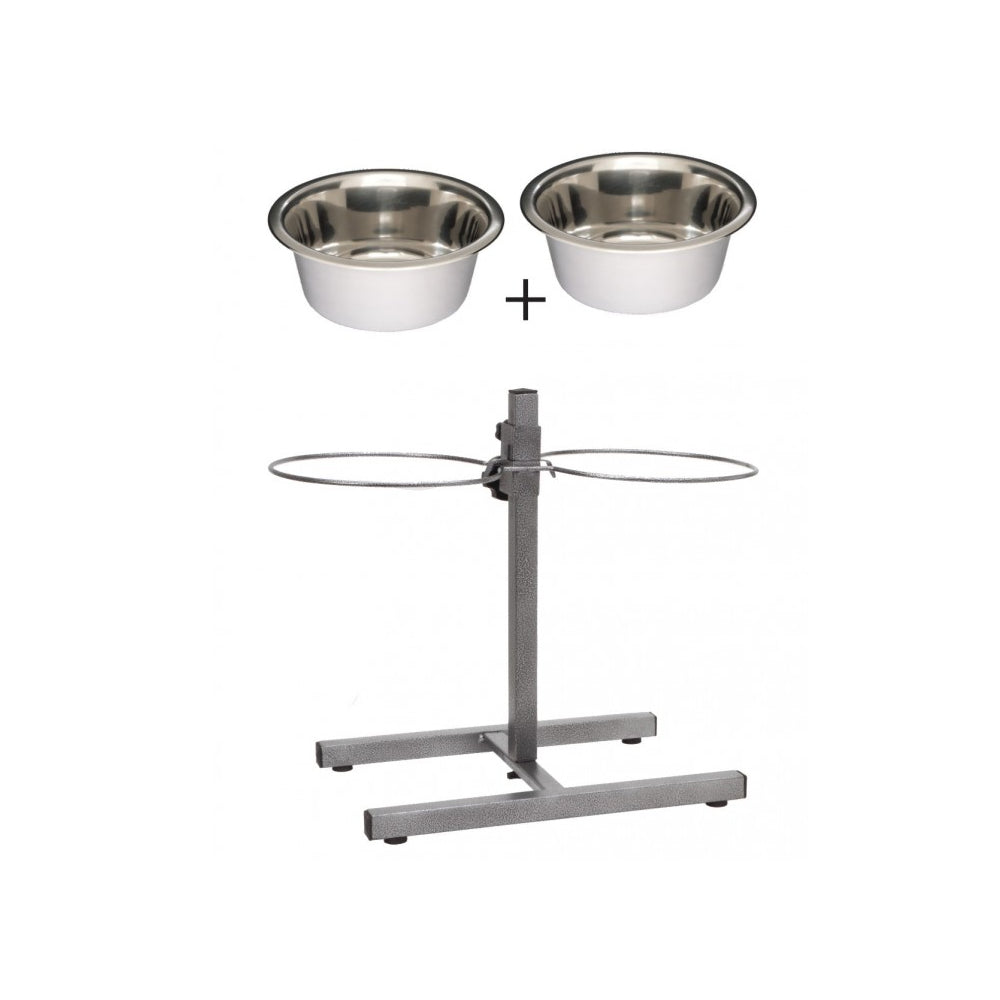 Barry King Stojak Regulowany Z Miskami 4,7 l