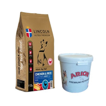 Pakiet Lincoln Chicken & Rice Kurczak Ryż Adult 12 kg + Pojemnik na suchą karmę GRATIS!