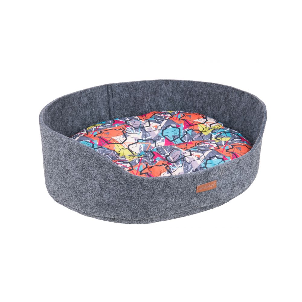 Amiplay Legowisko Owalne 2in1 Hygge Rozmiar M Szare