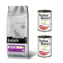Pakiet Lincoln Calista Jagnięcina Adult Dog 12 kg + 2 x 400 g Dolina Noteci gratis