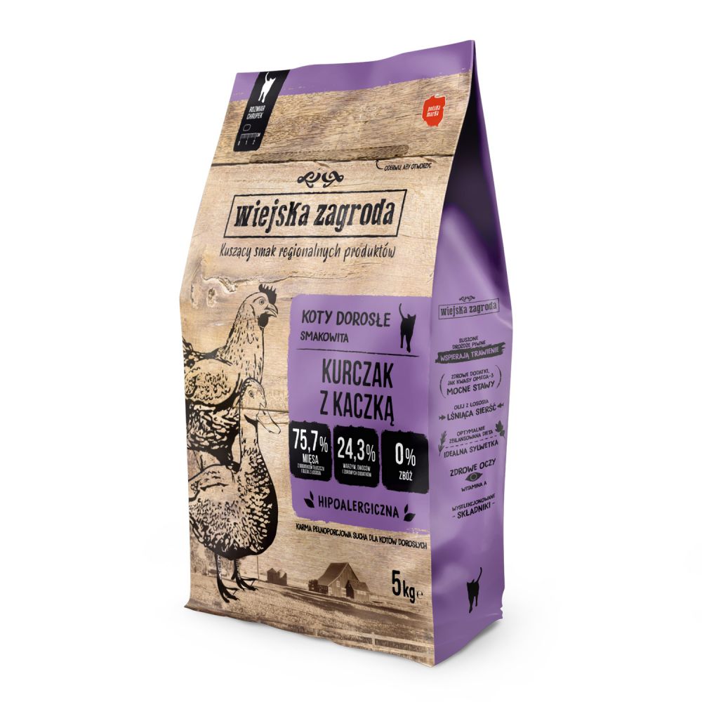 Wiejska Zagroda Kurczak z Kaczką Dla Kota 5 kg