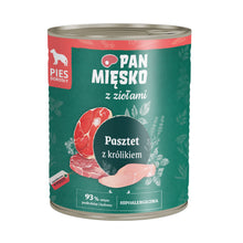 Pan Mięsko Mokra Karma Dla Dorosłych Psów Pasztet z Ziołami i Królikiem 800 g