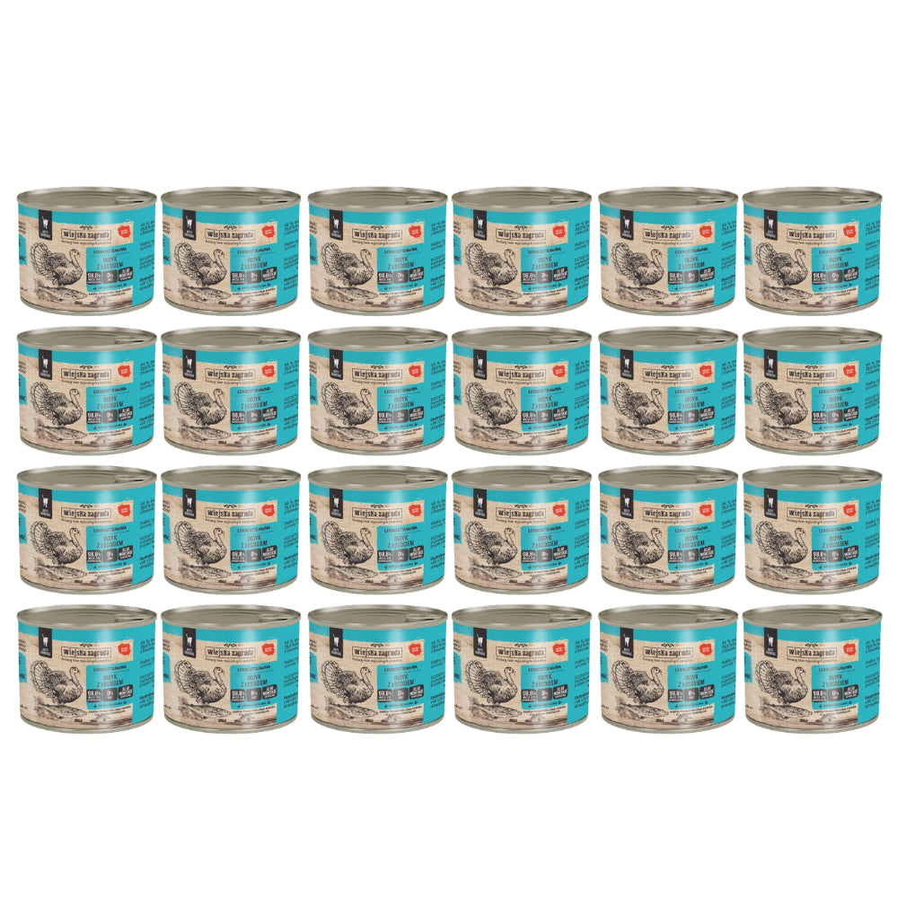 Pakiet Wiejska Zagroda Indyk z Łososiem 24 x 200 g