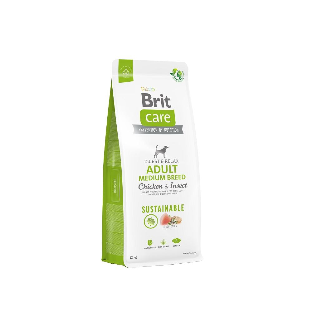 Brit Care Sustainable Adult Medium Chicken & Insect Karma Dla Dorosłych Psów Średnich Ras z Kurczakiem i Owadami 12 kg