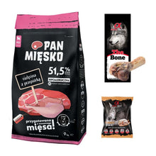 Pakiet Pan Mięsko Karma Sucha Dla Szczeniąt I Młodych Psów Cielęcina Z Przepiórką Rozmiar XS 9 kg + 2 GRATISY!