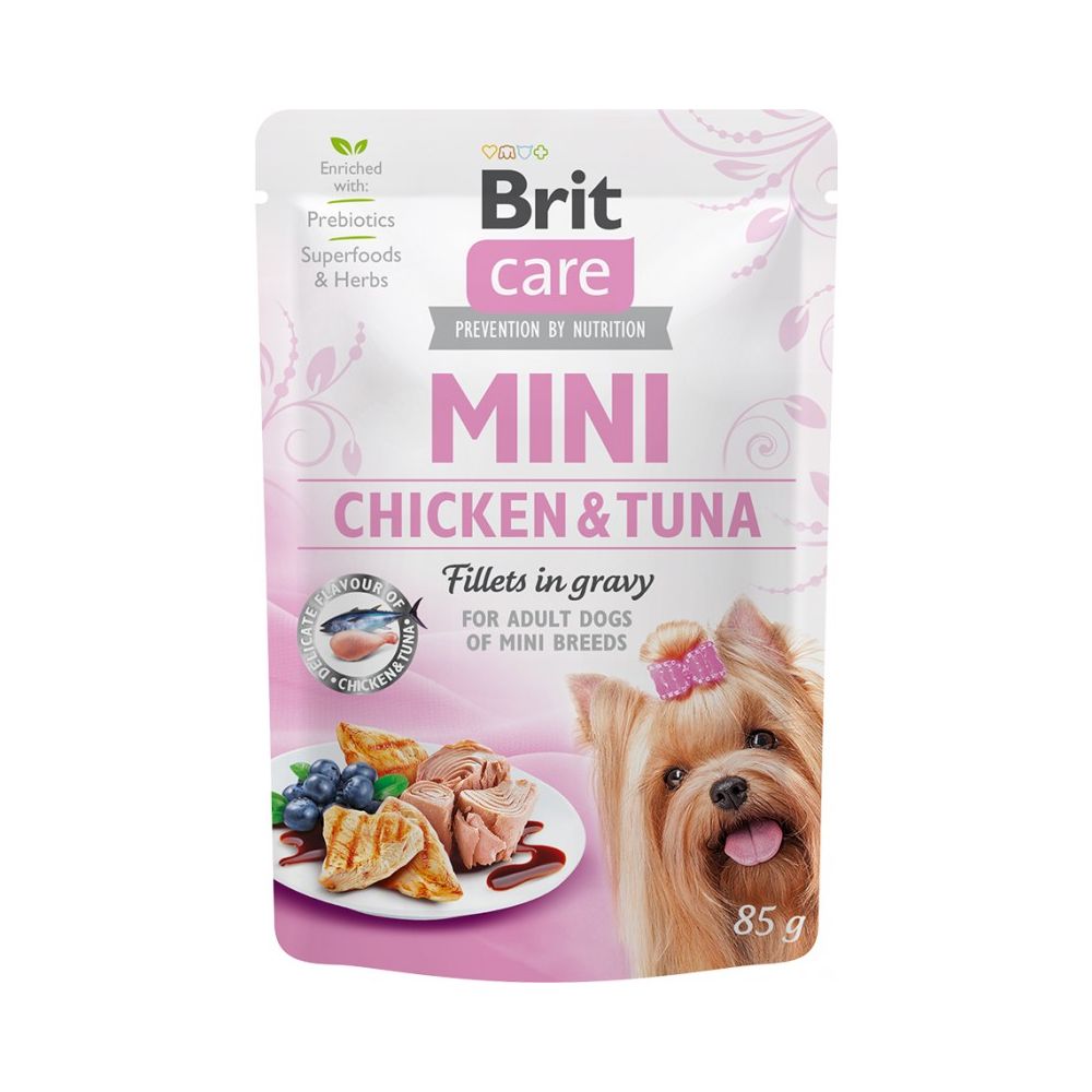 Brit Care Adult Mini Chicken & Tuna Fillets in Gravy Kurczak z Tuńczykiem w Sosie Karma Dla Psów Małych Ras 85 g