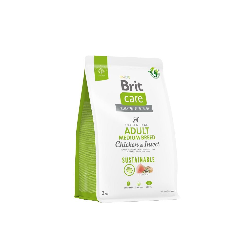 Brit Care Sustainable Adult Medium Chicken & Insect Karma Dla Dorosłych Psów Średnich Ras z Kurczakiem i Owadami 3 kg
