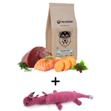Pakiet Paka Zwierzaka Bezzbożowa Karma Dla Psa Dziczyzna Łosoś 12 kg + Zabawka Dla Psa Nosorożec GRATIS!