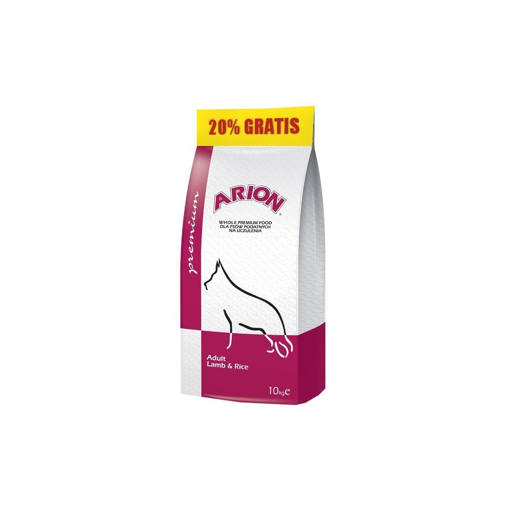 Arion Premium Lamb & Rice Adult Jagnięcina & Ryż Karma Dla Dorosłych Psów 10+2 kg Gratis