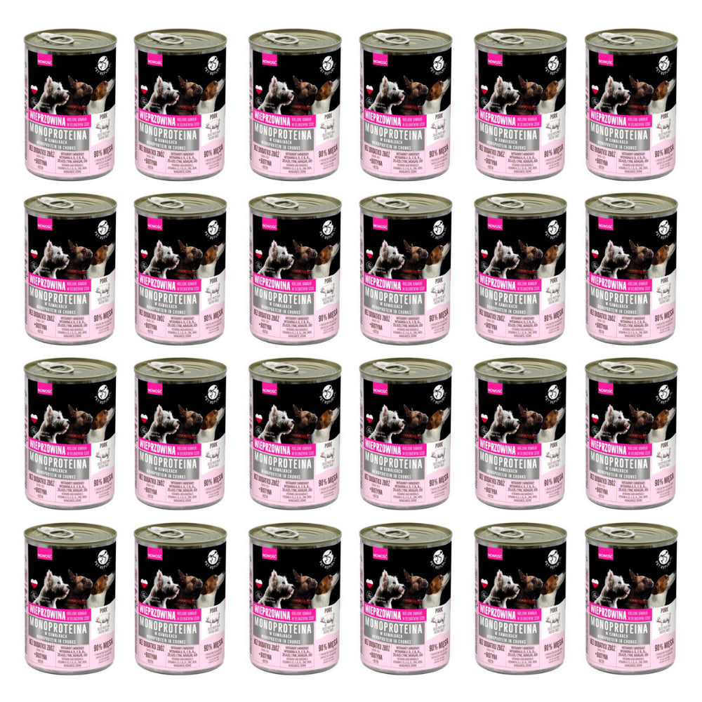 Pakiet PetRepublic Monoproteinowa Mokra Karma Dla Psów Z Kawałkami Wieprzowiny W Sosie 24 x 400 g