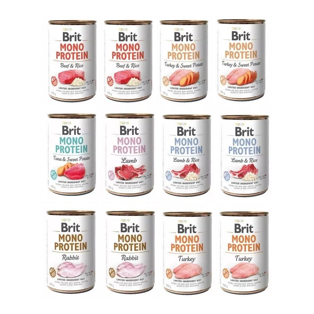 Pakiet Brit Mono Protein Mix Smaków 12 x 400 g