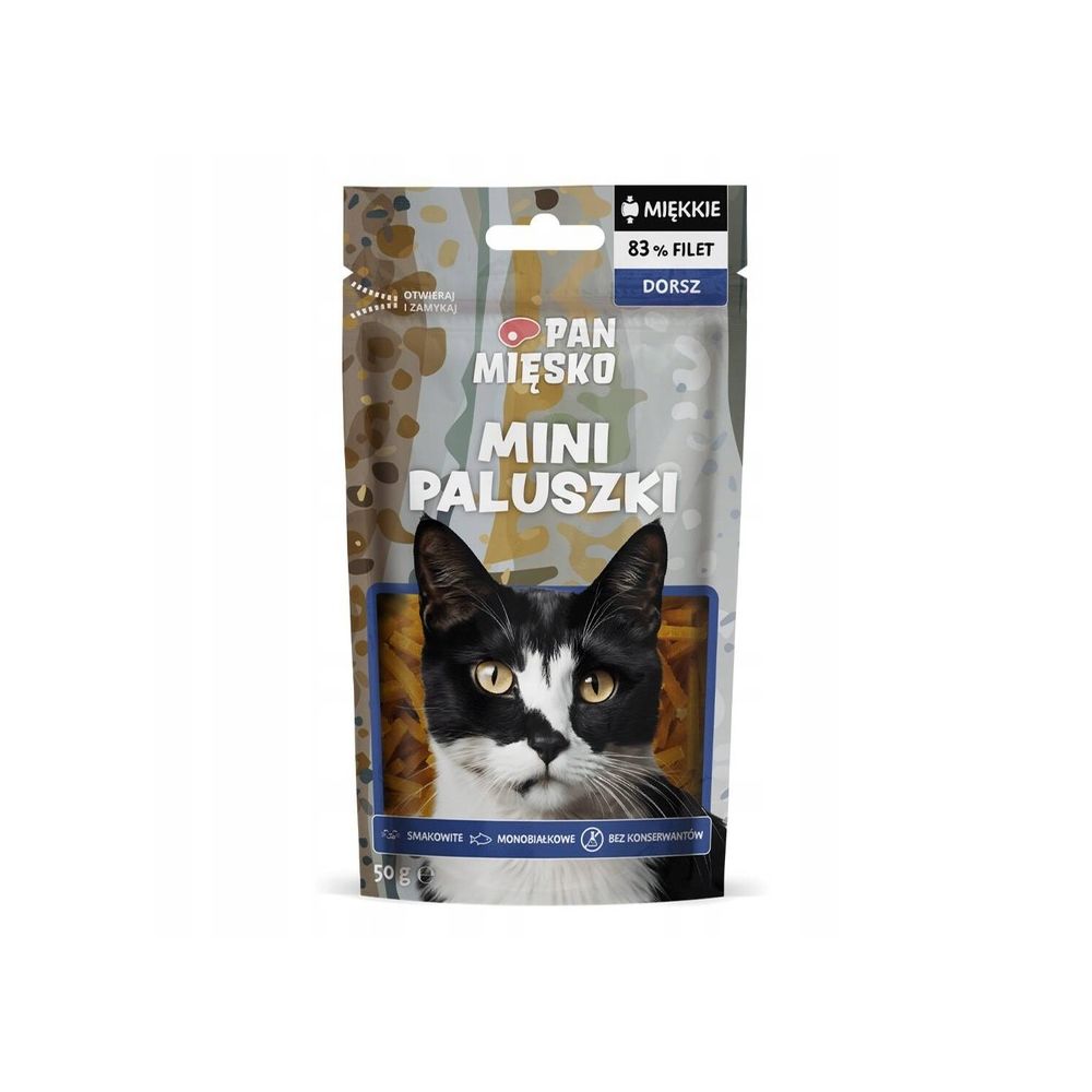 Pan Mięsko Mini paluszki Dorsz 50g przysmak dla kotów dorosłych