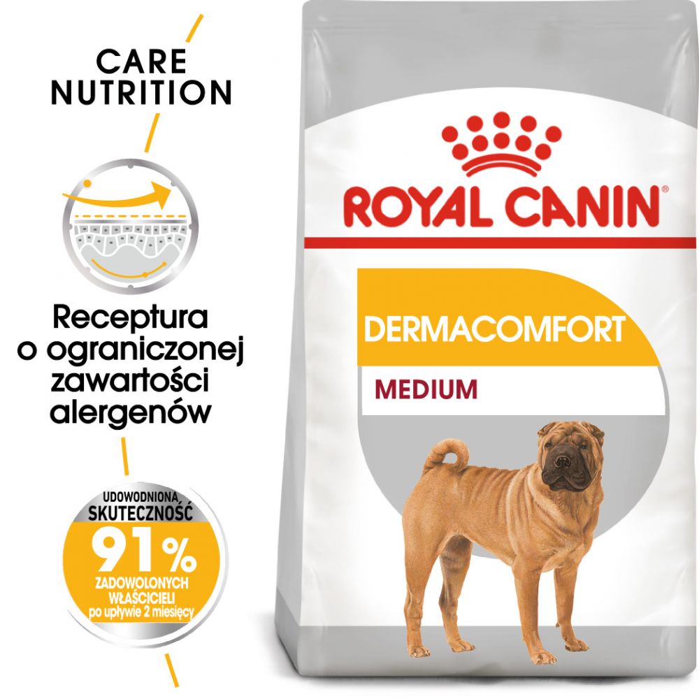 ROYAL CANIN CCN Medium Dermacomfort Karma Sucha Dla Psów Dorosłych Ras Średnich O Wrażliwej Skórze Skłonnej Do Podrażnień 10 kg
