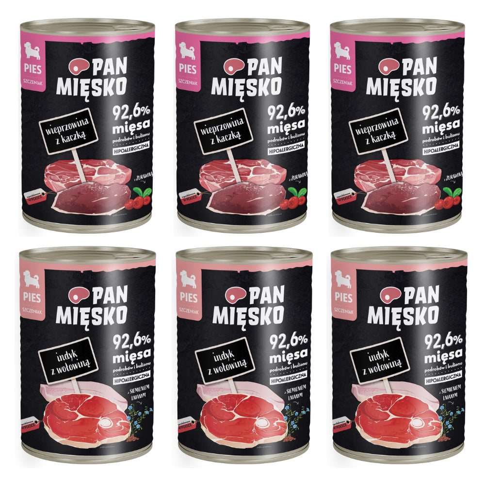 Pakiet Pan Mięsko Mokra Karma Dla Szczeniąt Mix Smaków 6 x 400 g