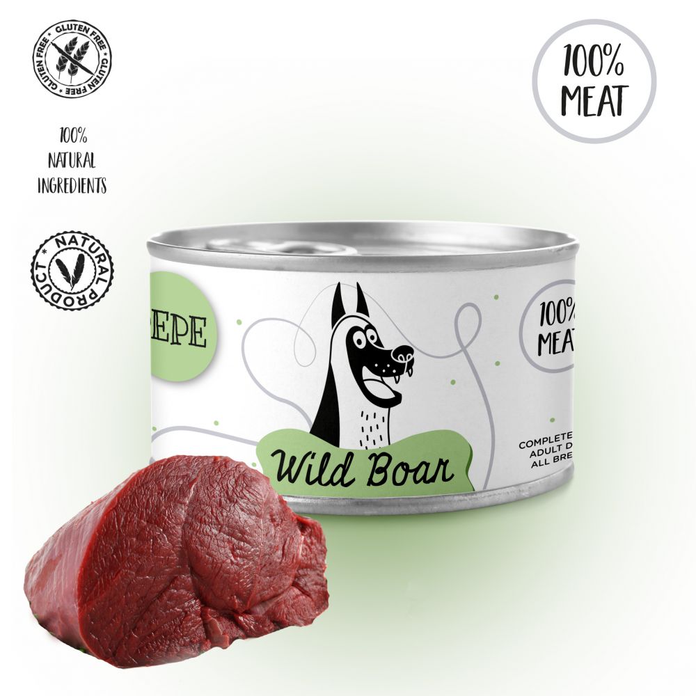 Paka Zwierzaka Pepe Mokra Karma Dla Psa Dziczyzna 100 % 410 g