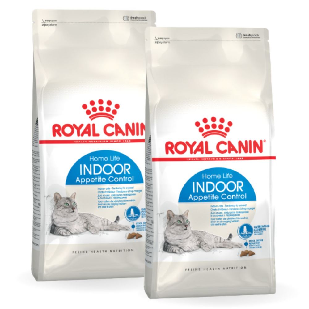 Pakiet ROYAL CANIN Indoor Appetite Control 2 kg karma sucha dla kotów dorosłych, przebywających wyłącznie w domu, domagających się jedzenia 2 x 2 kg