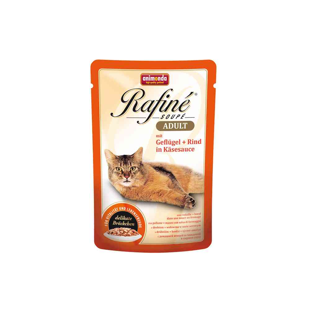 Animonda Rafine Soupe Drób z Wołowiną w Sosie Serowym 100 g