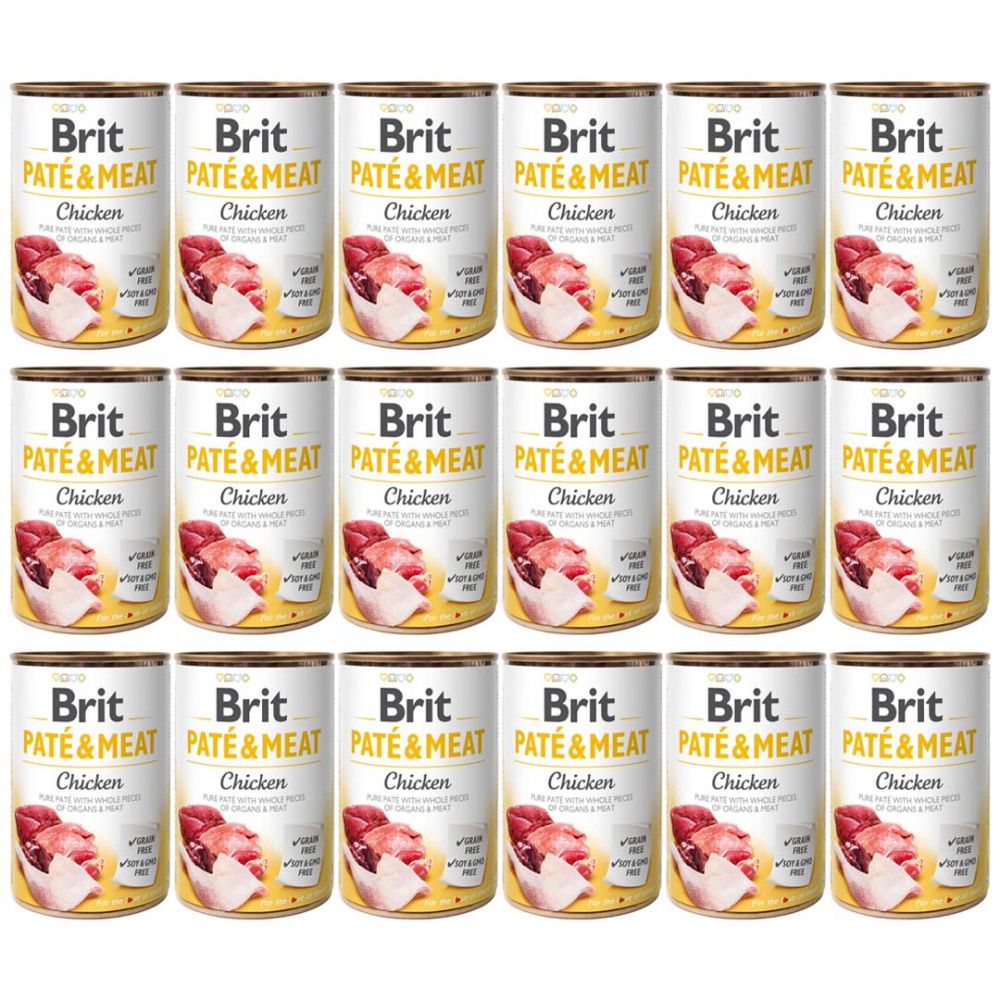 PAKIET FBA Brit Pate & Meat Chicken Kurczak Mokra Karma Dla Psa 400 g X 18