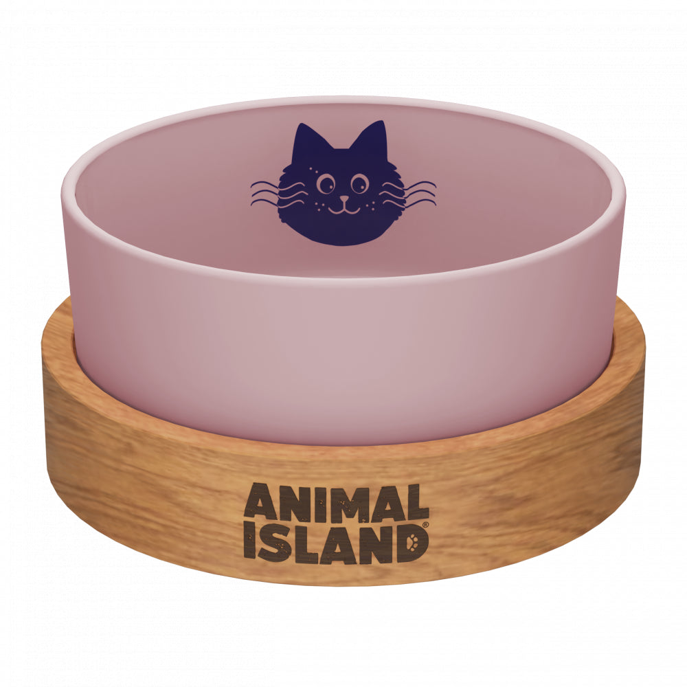 Animal Island Szklana Miska Dla Kota Rozmiar S 900 ml Różowa