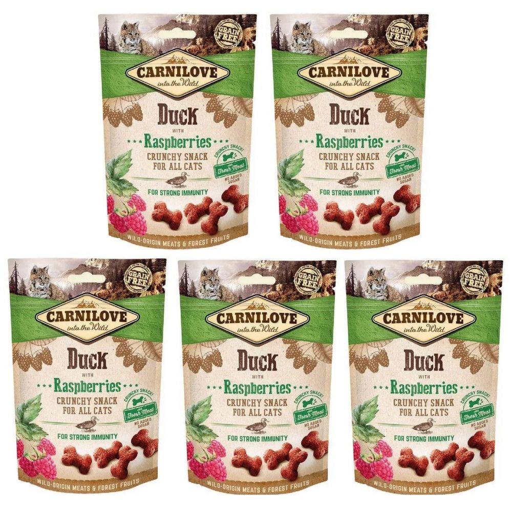 Pakiet Przysmaków Dla Kota Brit Carnilove Duck & Rasberries Kaczka Malina  5 x 50 g