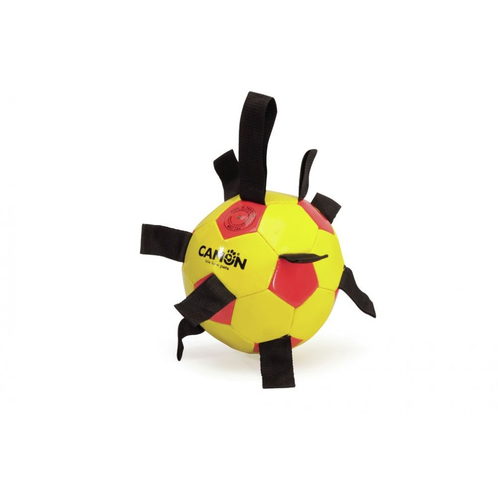 Camon Zabawka Dla Psa Piłka z Uchwytami Żółto-Czerwona