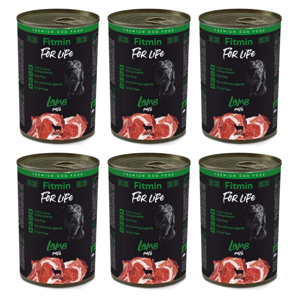 Pakiet Fitmin For Life Lamb Pate Karma Dla Dorosłych Psów z Jagnięciną 6 x 400 g