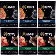 Pakiet Savory Karma Mokra Dla Dorosłych Kotów Mix Smaków w Sosie 6 x 85 g