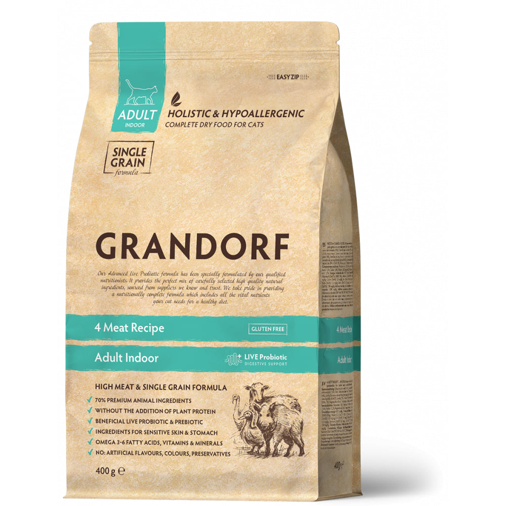 Grandorf 4 Meat Adult Indoor Karma Dla Dorosłych Kotów 400 g