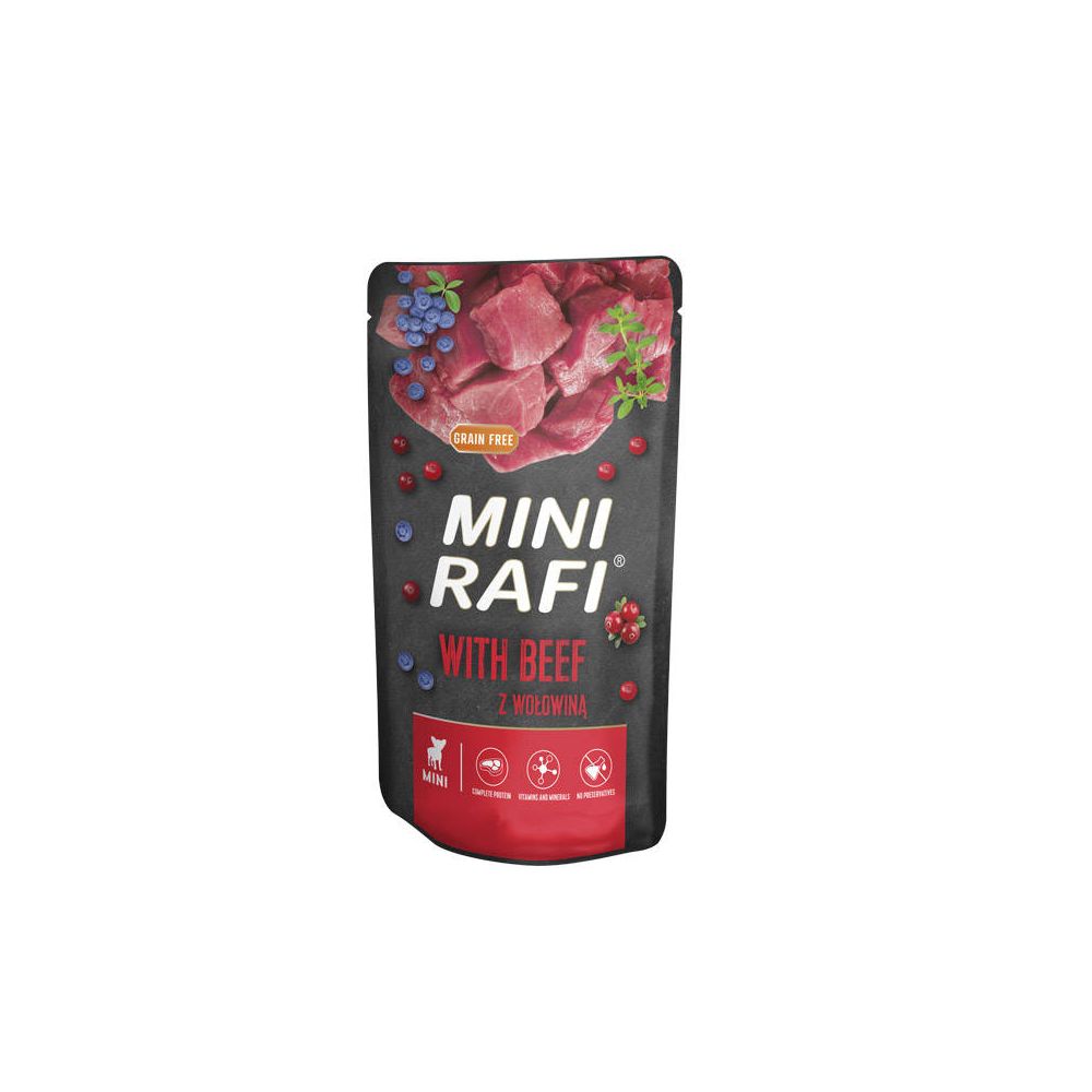 Dolina Noteci Rafi Mini Karma Dla Dorosłych Psów Małych Ras z Wołowiną 150 g