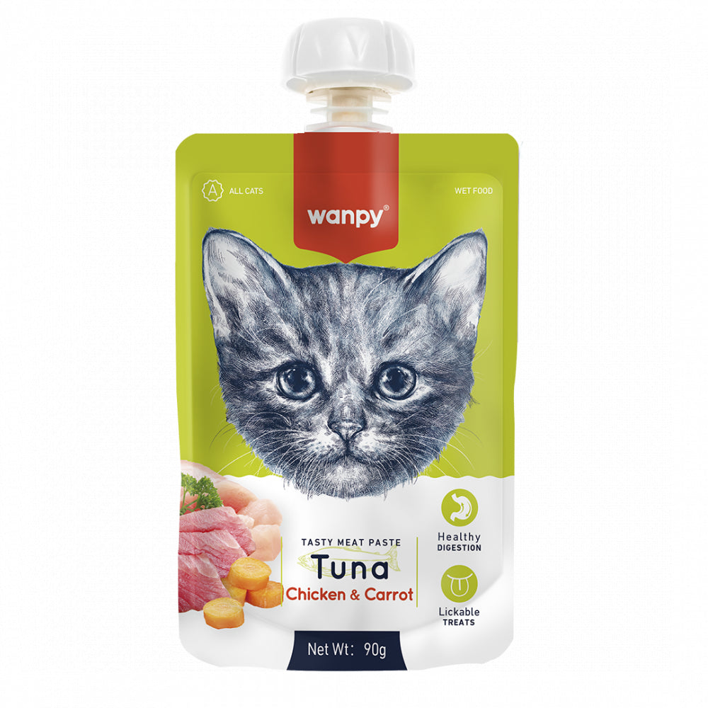 Wanpy Pasta Dla Kota Tuńczyk z Kurczakiem i Marchewką 90 g