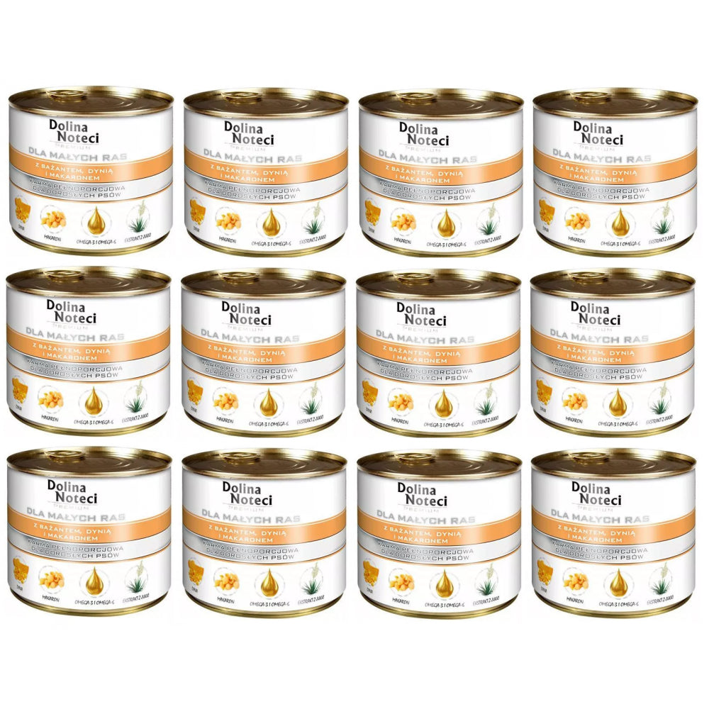 Pakiet Dolina Noteci Premium Bażant Dynia i Makaron Małe Rasy 12 x 185 g
